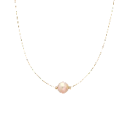 Golden Brown Indonesian Pearl and Cognac Diamond Necklace in 18K Yellow Gold
