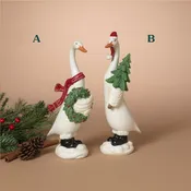 10.24"H Resin Holiday Goose, 2 Assorted Styles - Sold Seperately
