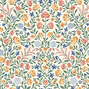 Court Embroidery - Coral