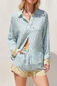 Aqua Ivory Border Print Set