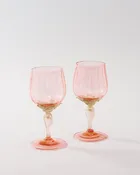 1930s Venetian Rose Wine Goblets