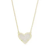 Ari Heart Gold Iridescent Drusy Necklace