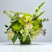 Orchids and Roses Vase Arrangement