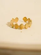 Aquelle 18K Gold Non-Tarnish Shell Band Open Ring