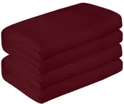 Royale Linen 2 Pack Bulk Flat Sheet Set - Top Sheet - Soft 1800 Microfiber - Wrinkle & Stain Resistant - for Hotel, Massage Table, Hospital, Dorm - Flat Sheet Sold Separately ( Burgundy)