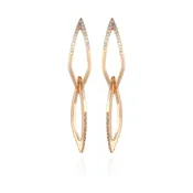14K Goldtone Crystal Stone Link Drop Earring