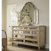 Antique Mirrored Dresser / 10 Drawer