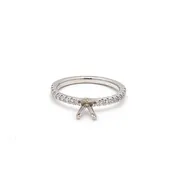 0.06 Carat Round Brilliant Diamond Platinum Semi Mount Ring