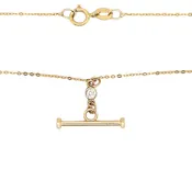 14k Diamond Bezel Toggle Charm Necklace