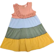 CR Sports Girls Color Block Dress 4 Tier with Ruffle