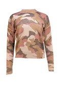 27 Miles - Pink, Beige, & Taupe Metallic Cashmere Print Sweater Sz XS