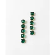 Green Rhinestone Drop Earrings