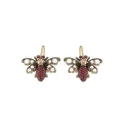 Bee Earrings with Rubies