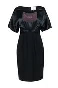 3.1 Philip Lim - Black Midi Dress w/ Embroidered Satin Top & Wool Skirt Sz 8