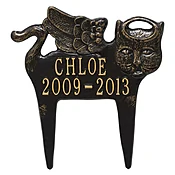 Angel Cat with Black and Gold Finish