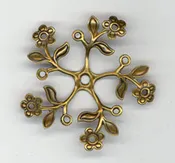 Antique Brass 5 Stem Daisy Stamping