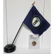 Kentucky 2001 PCGS PR69 Quarter w/ 4x6 KY Desk Flag & Stand Collectible Set
