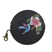 Anuschka Leather Handpainted Coin Purse: 1175-HGB-BLK