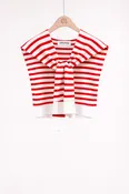 Red Stripe Mock Sweater Wrap