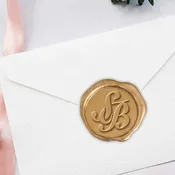 2 Initial Wedding Duogram Adhesive Wax Seals-Snell #LS24SSN