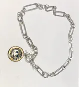 Face Sterling silver and precious stones Chain  Necklace