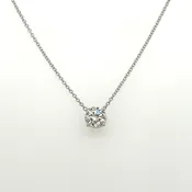 0.41 Carat Solitaire Diamond Pendant in 14K White Gold