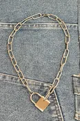 AB Silver Lock Link Necklace