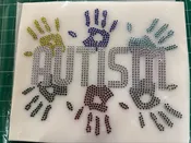Autism Hands Rhinestone Transfer
