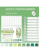 Languo 9pcs Soft Brush Acrylic Marker Pen Set