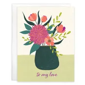Anniversary card - Vase of Lovely Flowers
