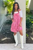 Berry Ribbed Bow Shortalls