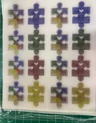 Autism Puzzle Pieces Sheet Rhinestone Transfer