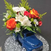 Floral Blue Truck