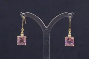 10ct Gold Amethyst Square Earrings