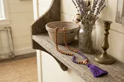 Amethyst Sandalwood Mala Beads Necklace | Hand-Knotted Yoga Meditation Mala  108