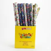 GiftRite Happy Birthday Gift Wrapping Paper 30in x 144in, 30SF (48)