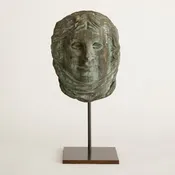 19th Century Bronze Relief of a Woman's Face