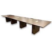Used 17.5' W Group LaCasse Knife Edge Rectangular Conference Table - Modern Walnut