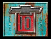 10 3/4" X 8 1/4"  TIN SIGN CHEVY C-10 SINCE 1960 METAL SIGN NEW