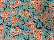 Aqua and Orange Floral — The Broadway Silk Store
