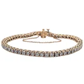 14k Rose Gold 4.5ct Diamond Tennis Bracelet