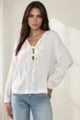 Bow Front Raglan Sleeve Blouse