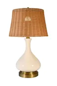 Bartlett Ivory Brass Cordless Lamp - Made in the USA