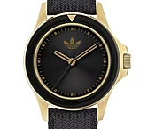 Adidas Men's Expression One AOFH23015 Black Dial Gold Case Watch 44mm NEW