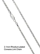 18" - 2.1mm COREANA Rhodium-Plated Sterling Silver Chain