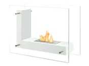 Vitrum L White- Freestanding Ethanol Fireplace – 31.5