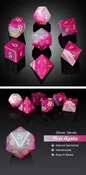Gemstone Dice Set (7pcs) Pink Agate (Natural)