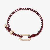 Carabiner Clasp Bracelet in Maroon, Black, and White