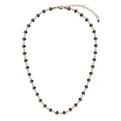 18K Black Diamond Rosary Beads Necklace