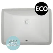 Ubuilder Series UCR50-ECO-W Undermount Rectangular Porcelain Ceramic Sink (16" x 11" I.D. x 6" D.)